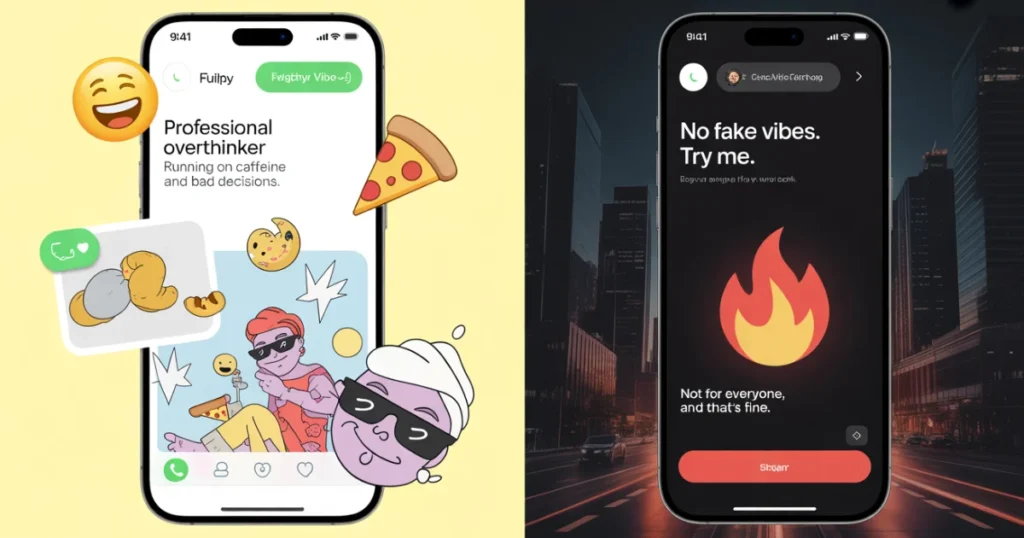Funny vs. Savage WhatsApp Bios